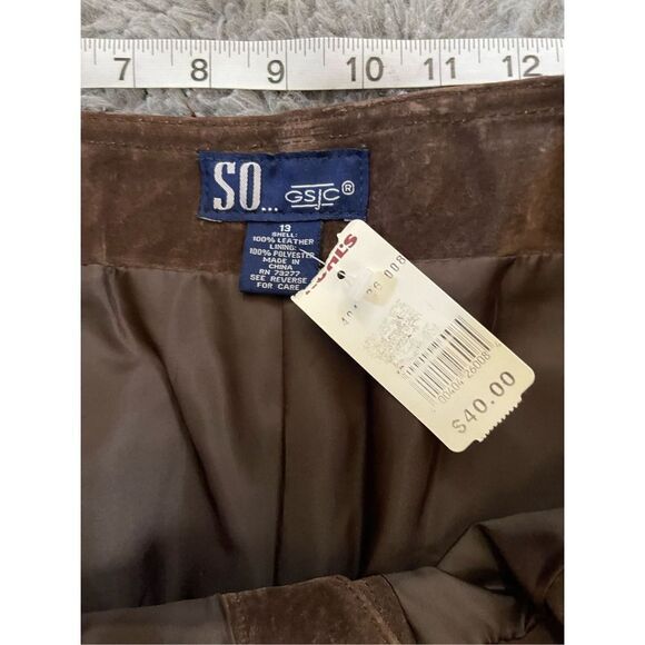 Vintage leather suede mini‎ skirt size 13 - Picture 6 of 7